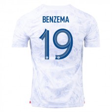 Frankrig VM Trøje 2022 Karim Benzema 19 Udebanetrøje