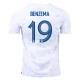 Frankrig VM Trøje 2022 Karim Benzema 19 Udebanetrøje