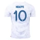 Frankrig VM Trøje 2022 Kylian Mbappé 10 Udebanetrøje