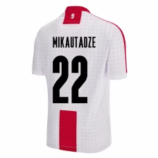 Georgien EM 2024 Mikautadze 22 Hjemmebanetrøje Fodboldsæt