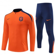 Holland Børn Træningssæt 2024-25 - 1-4 Zip Orange