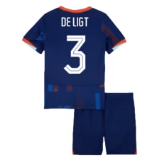 Holland EM 2024 Børn De Ligt 3 Udebanetrøje Fodboldsæt