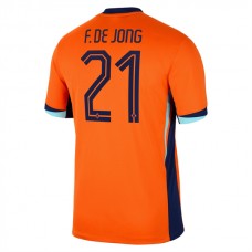 Holland EM 2024 F.De Jong 21 Hjemmebanetrøje Fodboldsæt