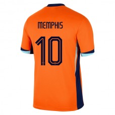 Holland EM 2024 Memphis 10 Hjemmebanetrøje Fodboldsæt
