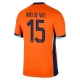 Holland EM 2024 Van de Ven 15 Hjemmebanetrøje Fodboldsæt