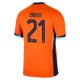 Holland EM 2024 Zirkzee 21 Hjemmebanetrøje Fodboldsæt