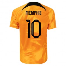Holland VM Trøje 2022 Memphis Depay 10 Hjemmebanetrøje