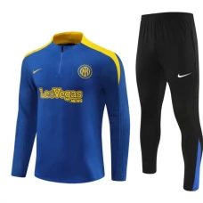 Inter Milan Børn Træningssæt 2024-25 - 1-4 Zip Blå