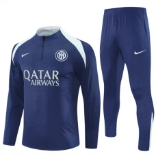 Inter Milan Børn Træningssæt 2025-26 - 1-4 Zip Blå