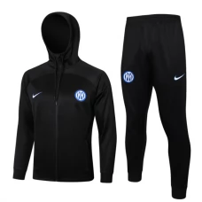 Inter Milan Træningsjakke Sæt 2024-25 - Hætte Sort