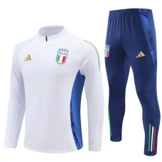 Italien Børn Træningssæt 2024-25 - 1-4 Zip Hvid