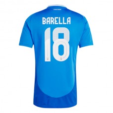 Italien EM 2024 Barella 18 Hjemmebanetrøje Fodboldsæt