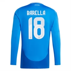 Italien EM 2024 Barella 18 Hjemmebanetrøje Langærmet Fodboldsæt
