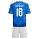Italien EM 2024 Børn Barella 18 Hjemmebanetrøje Fodboldsæt