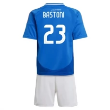 Italien EM 2024 Børn Bastoni 23 Hjemmebanetrøje Fodboldsæt