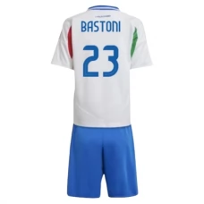 Italien EM 2024 Børn Bastoni 23 Udebanetrøje Fodboldsæt