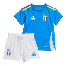 Italien EM 2024 Børn Hjemmebanetrøje Fodboldsæt