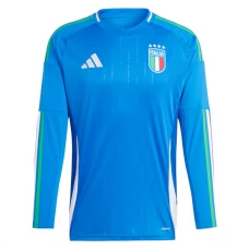 Italien EM 2024 Hjemmebanetrøje Langærmet Fodboldsæt