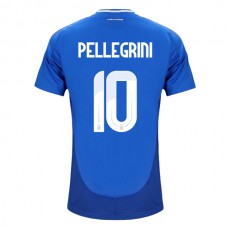 Italien EM 2024 Pellegrini 10 Hjemmebanetrøje Fodboldsæt