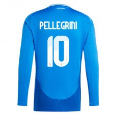 Italien EM 2024 Pellegrini 10 Hjemmebanetrøje Langærmet Fodboldsæt