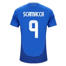 Italien EM 2024 Scamacca 9 Hjemmebanetrøje Fodboldsæt