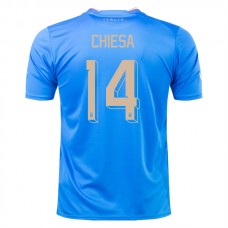 Italien Landsholdstrøje 2022 Federico Chiesa 14 Hjemmebanetrøje
