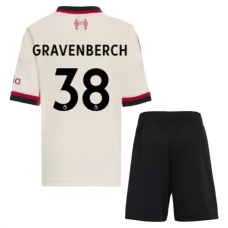 Liverpool Børn Gravenberch 38 Udebanetrøje 2025-26 Fodboldsæt
