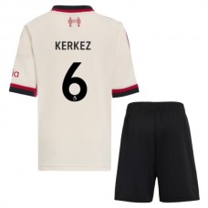 Liverpool Børn Kerkez 6 Udebanetrøje 2025-26 Fodboldsæt