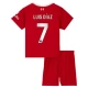 Liverpool Børn Luis Díaz 7 Hjemmebanetrøje 2023-24 Fodboldsæt