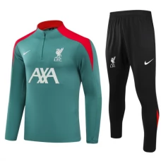 Liverpool Børn Træningssæt 2024-25 - 1-4 Zip Grøn