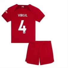 Liverpool Fodboldsæt Børn 2022-23 Virgil van Dijk 4 Hjemmebanetrøje