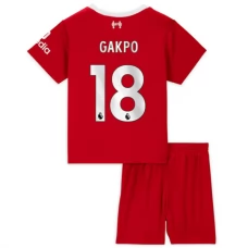 Liverpool Fodboldsæt Børn 2023-24 Gakpo 18 Hjemmebanetrøje
