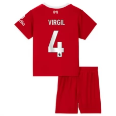 Liverpool Fodboldsæt Børn 2023-24 Virgil van Dijk 4 Hjemmebanetrøje