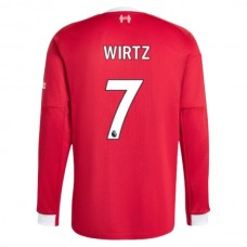 Liverpool Wirtz 7 Hjemmebanetrøje 2025-26 Langærmet Fodboldsæt