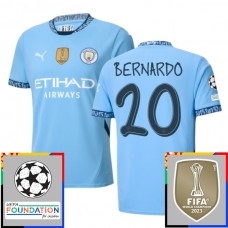 Manchester City Bernardo 20 Hjemmebanetrøje Champions League With Patch 2024-25 Fodboldsæt