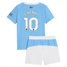 Manchester City Børn Cherki 10 Hjemmebanetrøje 2025-26 Fodboldsæt