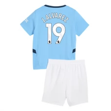 Manchester City Børn J. Alvarez 19 Hjemmebanetrøje 2024-25 Fodboldsæt