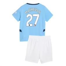 Manchester City Børn Matheus N. 27 Hjemmebanetrøje 2024-25 Fodboldsæt