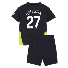 Manchester City Børn Matheus N. 27 Udebanetrøje 2024-25 Fodboldsæt