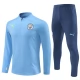 Manchester City Børn Træningssæt 2024-25 - 1-4 Zip Blå