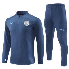 Manchester City Børn Træningssæt 2024-25 - 1-4 Zip Flådeblå