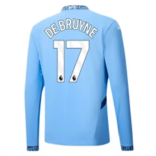 Manchester City De Bruyne 17 Hjemmebanetrøje 2024-25 Langærmet Fodboldsæt