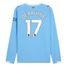 Manchester City De Bruyne 17 Hjemmebanetrøje 2025-26 Langærmet Fodboldsæt