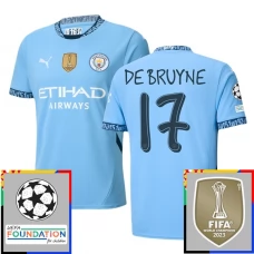 Manchester City De Bruyne 17 Hjemmebanetrøje Champions League With Patch 2024-25 Fodboldsæt