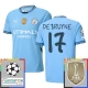 Manchester City De Bruyne 17 Hjemmebanetrøje Champions League With Patch 2024-25 Fodboldsæt