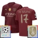 Manchester City De Bruyne 17 Tredjetrøje Champions League With Patch 2024-25 Fodboldsæt