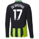 Manchester City De Bruyne 17 Udebanetrøje 2024-25 Langærmet Fodboldsæt