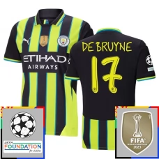 Manchester City De Bruyne 17 Udebanetrøje Champions League With Patch 2024-25 Fodboldsæt