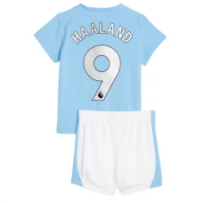 Manchester City Fodboldsæt Børn 2023-24 Erling Haaland 9 Hjemmebanetrøje