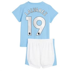 Manchester City Fodboldsæt Børn 2023-24 J. Alvarez 19 Hjemmebanetrøje